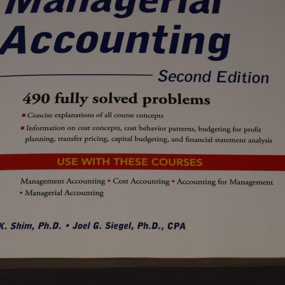 Managerial Accounting 2nd Edition Shim Siegel Reference Text Book MBA Very Good - Picture 2 of 14